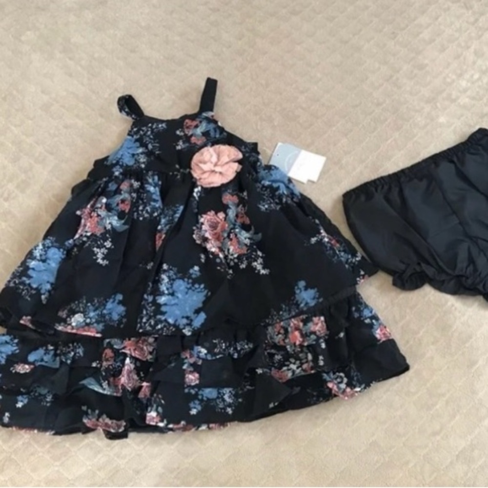 Pastourelle by Pippa & Julie Floral Ruffle Dress with Bloomers
